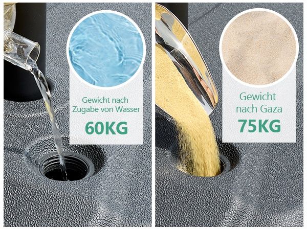 Подвижна стойка за градински чадър (висящ / централен), до 75кг, OMERAI