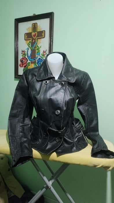 Jacheta dama piele tip biker