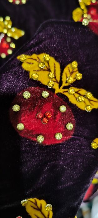 Ткань для одежды Дубайская с камнями Сваровски