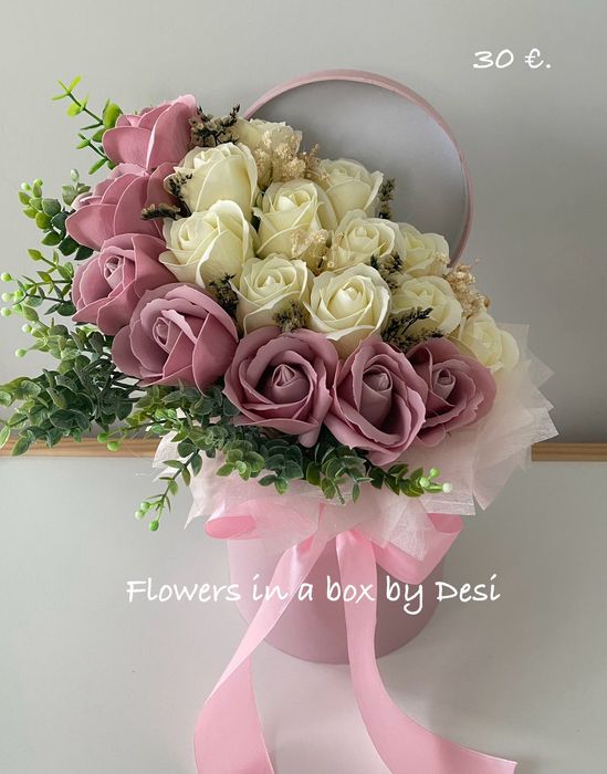 Букет от рози в кутия – подарък за Свети Валентин