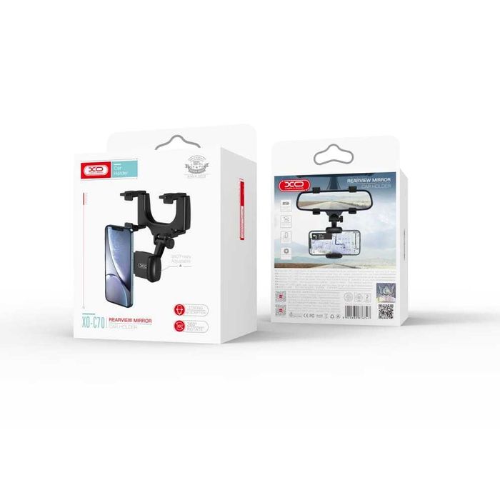 Стойка за кола C70, за огледало за задно виждане, черна – XO