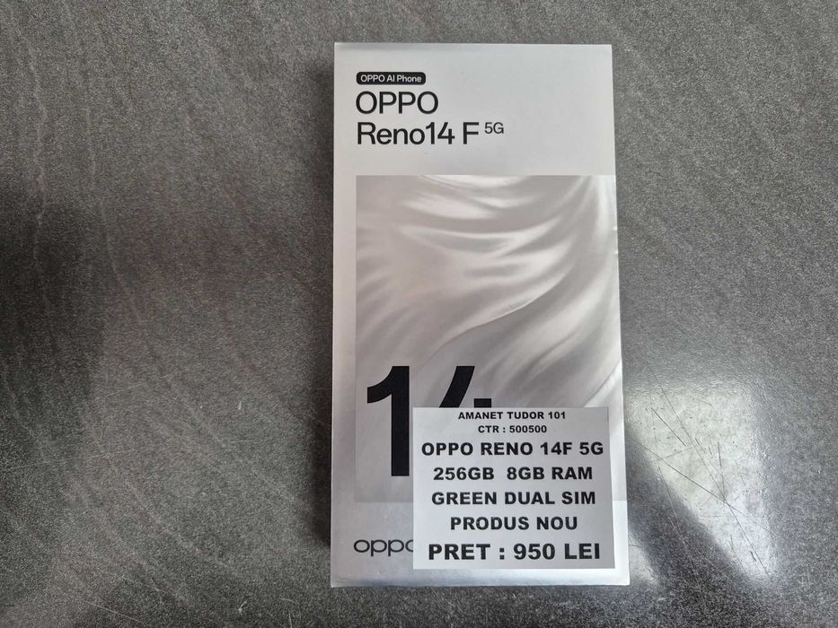 Oppo Reno 14F 5G Dual sim Green 256Gb 8Gb ram nou la cutie