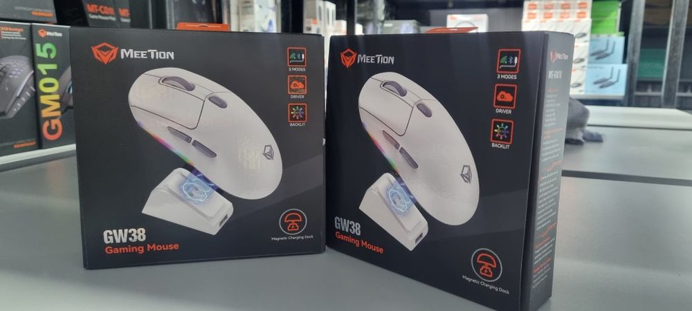 Беспроводная игровая мышь Meetion GW 38 black and white