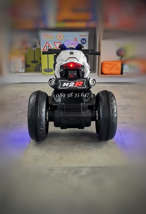 ТОП ЦЕНА!НОВО!Акумулаторен мотор с 3 гуми Ninja WHITE с 12Vбатерия,USB