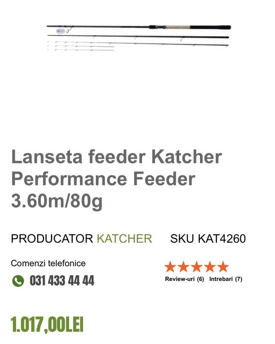 Lanseta Katcher Performance Feeder 3.60m/80g