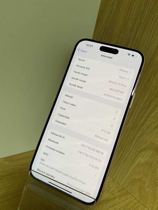 IPHONE 15 PLUS, 512 GB, BATERIE 95%/Fin X Amanet&Exchange cod 116112