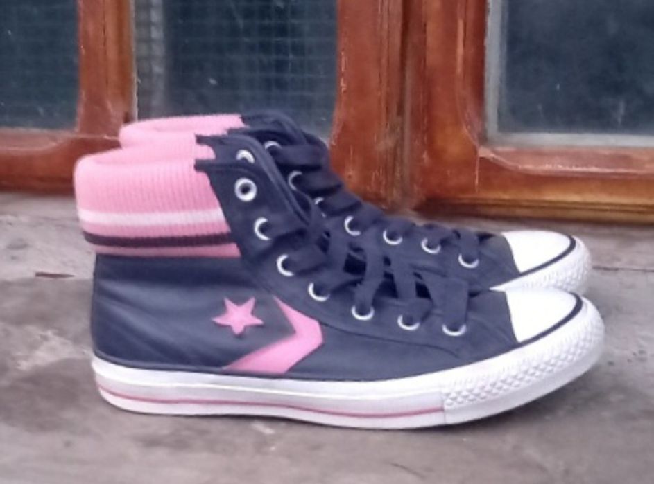 Converse damă din piele naturala moale si tricot