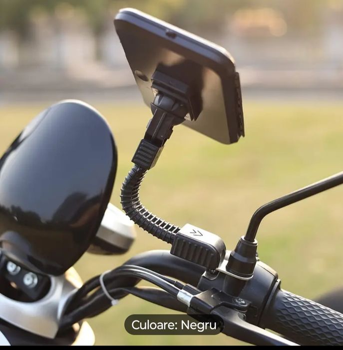 Suport pentru smartphone, cu prindere pe oglinda moto