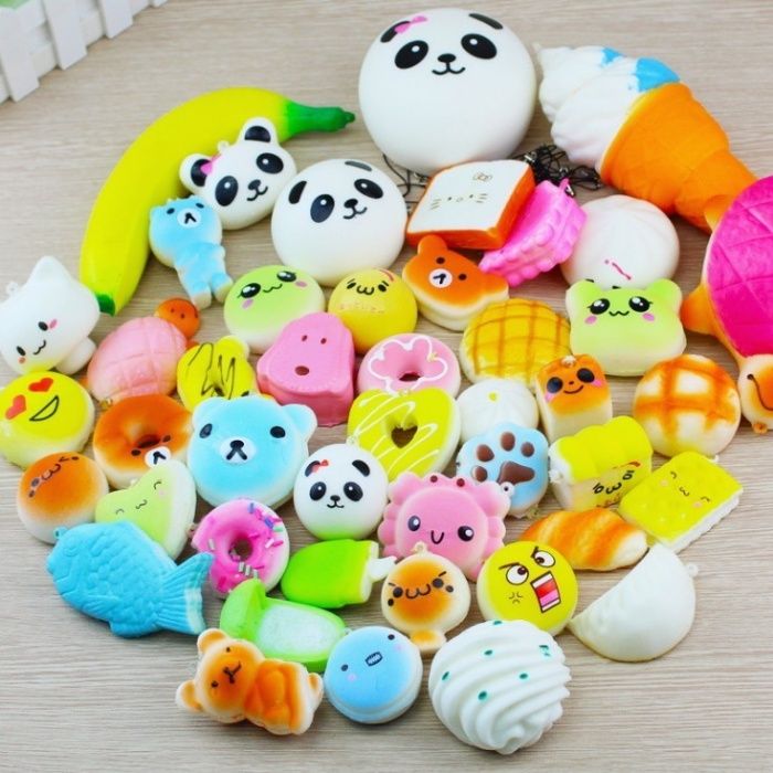 Jucarii Squishy breloc parfumate, cu revenire lenta - Set 10 jucarii