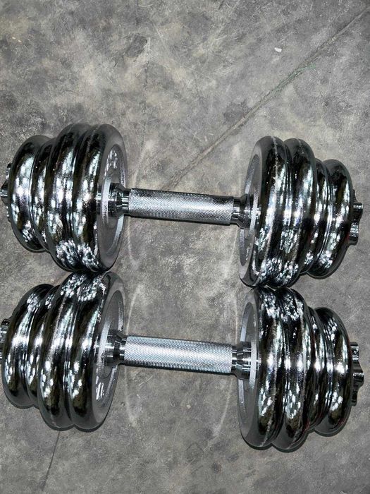 Set gantere reglabile cu discuri cromate 35kg - 2 x 17,5kg