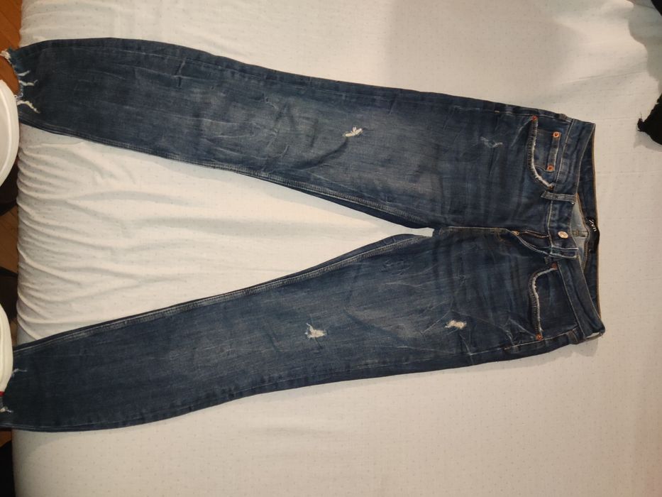 Тъмно сини дамски дънки Zara