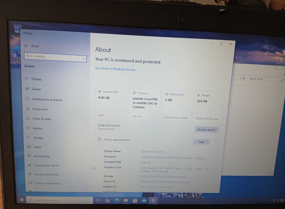 Dell Latitude e6440 i5 SSD