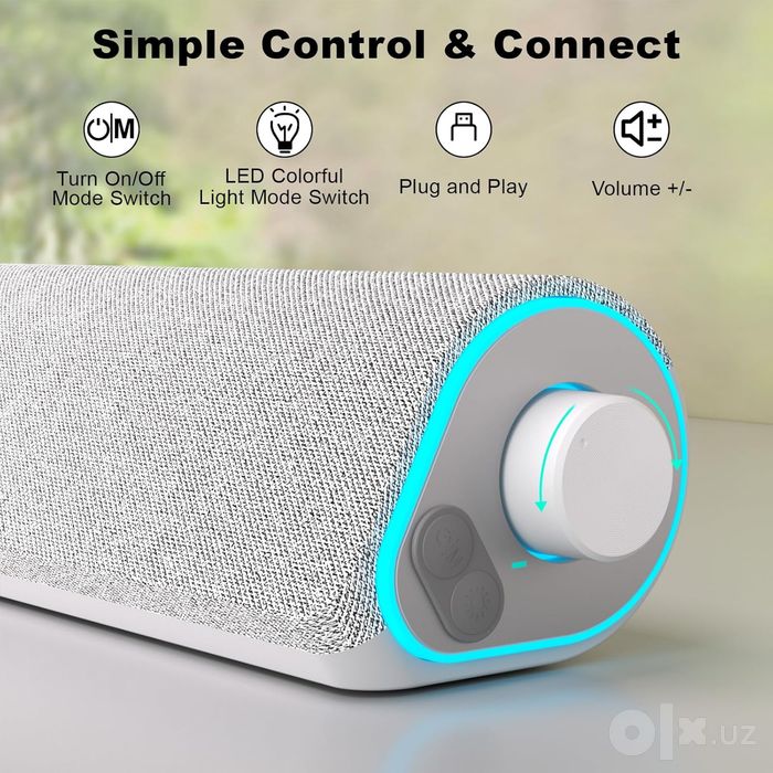 SOULION R50: Bluetooth-колонка для ПК, USB, 3.5мм, LED-подсветка