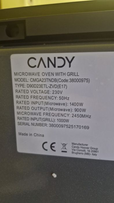 Cuptor microunde plus grill nou candy