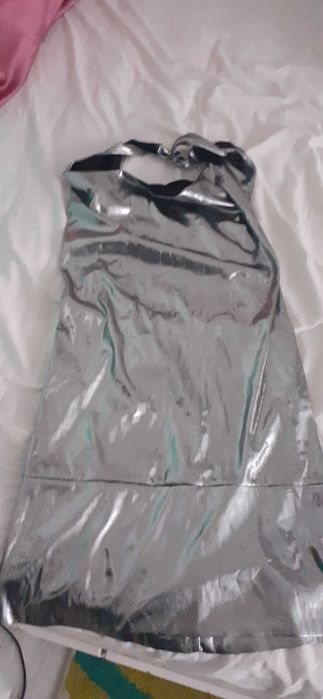 Rochie argintie Gina tricot, mas XS