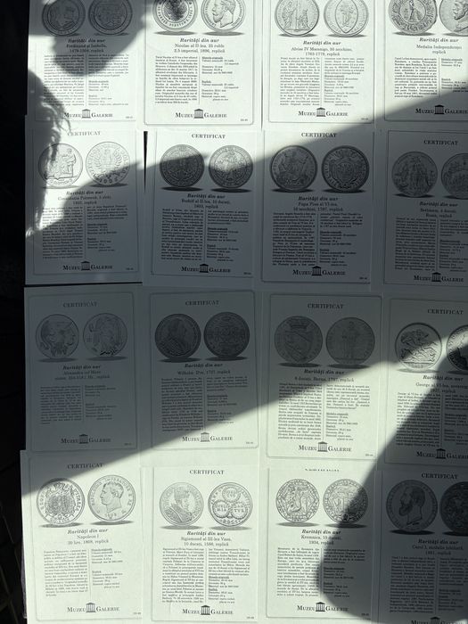 Colecție "Rarități din Aur" - 48 Monede Replică + Certificate + Casete
