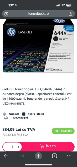 Toner HP 644A Q6460 original nou