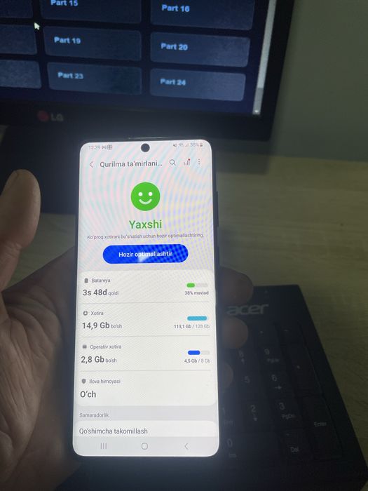 S20 plus 128/8gb srochna sotiladi ideal