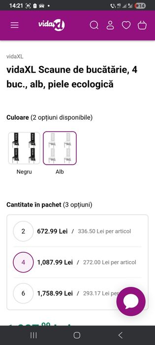Scaune din piele alba