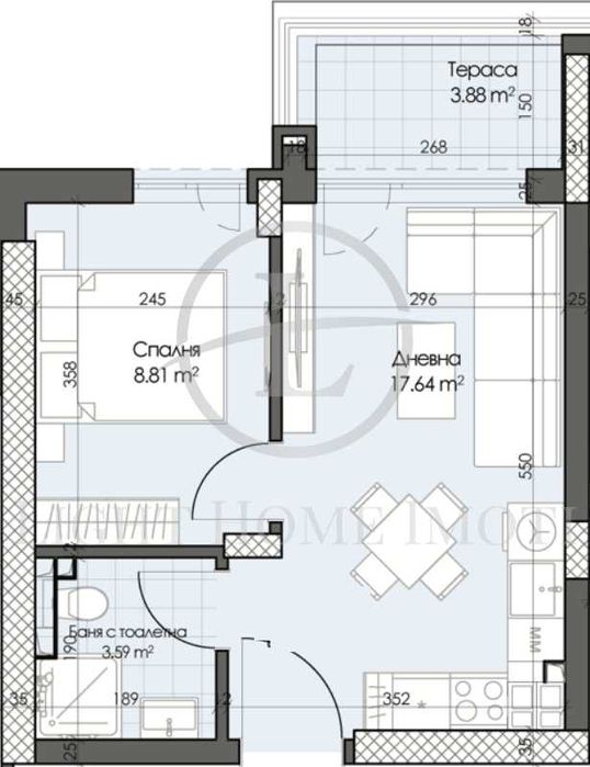 Продава се Двустаен апартамент в Пловдив, Гагарин - 50 кв.м за 1086 €/кв.м - Снимка #4