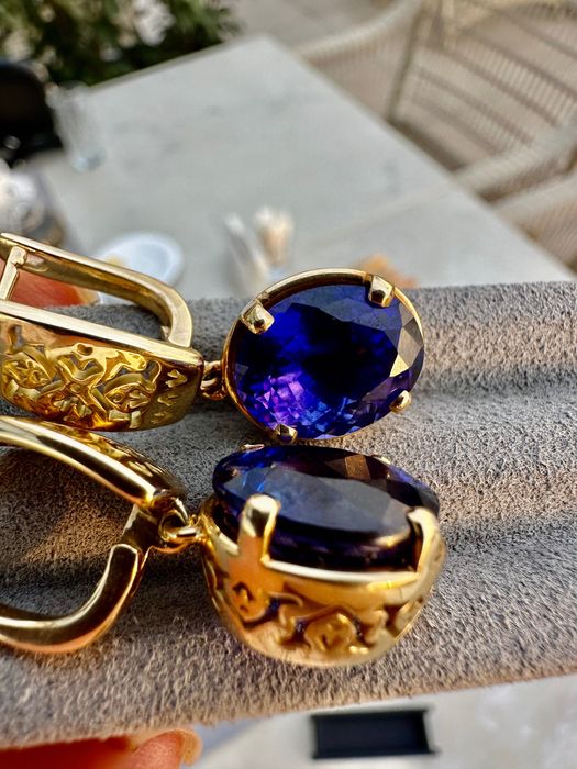 Серьги Танзанит Золото 18К