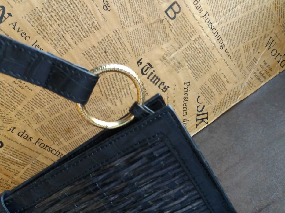 дамска чанта,Roberto Cavalli-малка парти чанта-естествена кожа