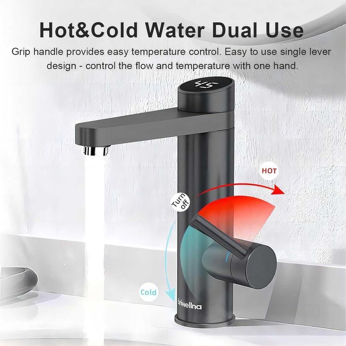 Проточен смесител с нагревател за кухня и баня BM71-Gray