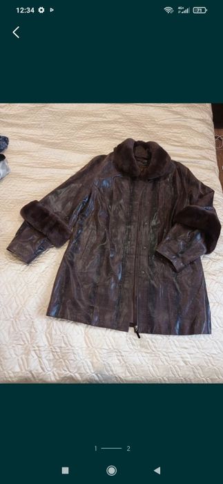 Женский кожанный плащ