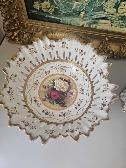 Вазы Чешская Богемия оригинал 24 карат золото