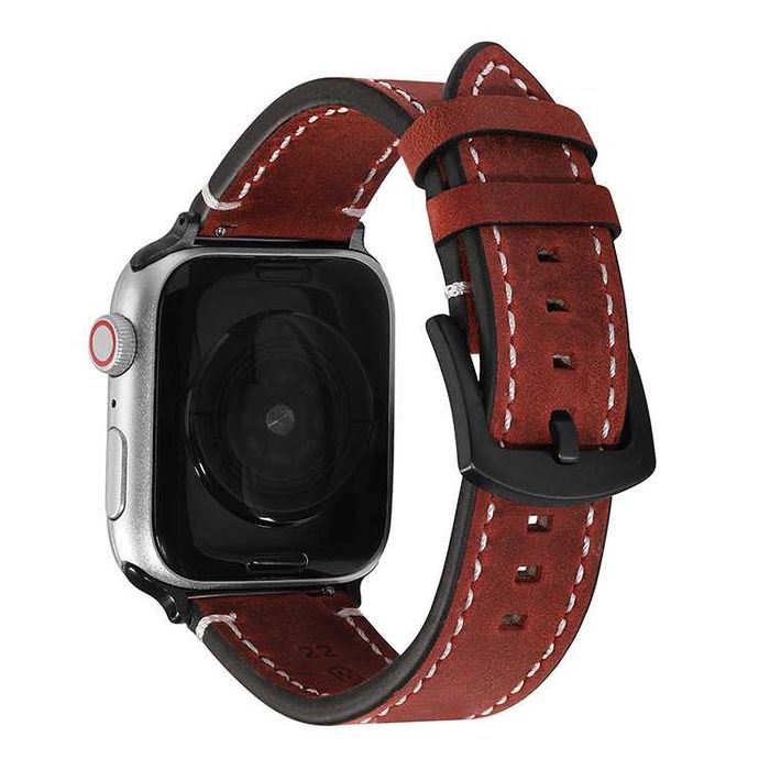 Кожена каишка с шев Apple Watch 7/8/9/10/SE 38/40/41/42/44/45/46