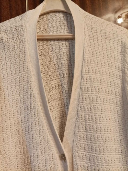 Памучен дълъг жакет - машинно плетиво