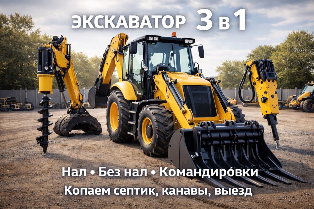 Эксковатор 3/1  капаем септик