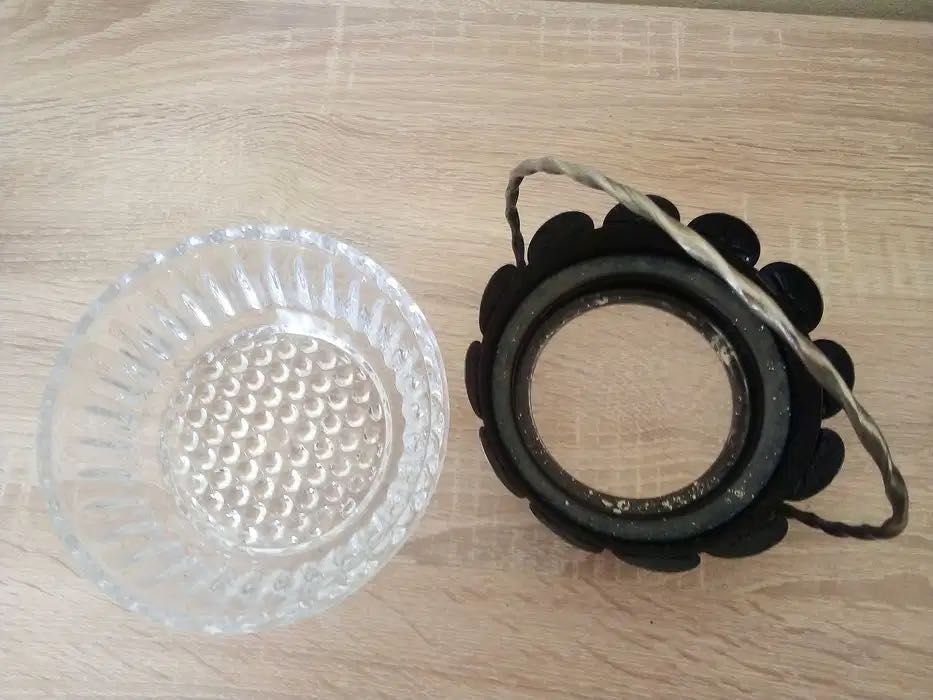 Красива стъкло с метал купа от СССР/ Винтидж