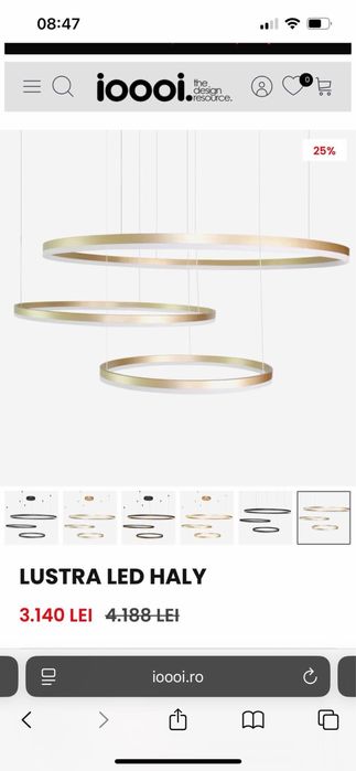 Candelabru cu 3 cercuri