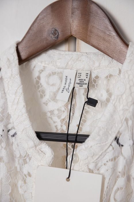 Tricou camasa maneca scurta dantela Vero Moda M Noua