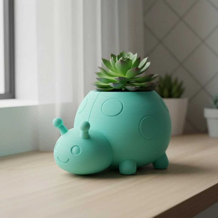 Ghiveci Decorativ Tip Buburuză pentru Plante Mici și Suculente