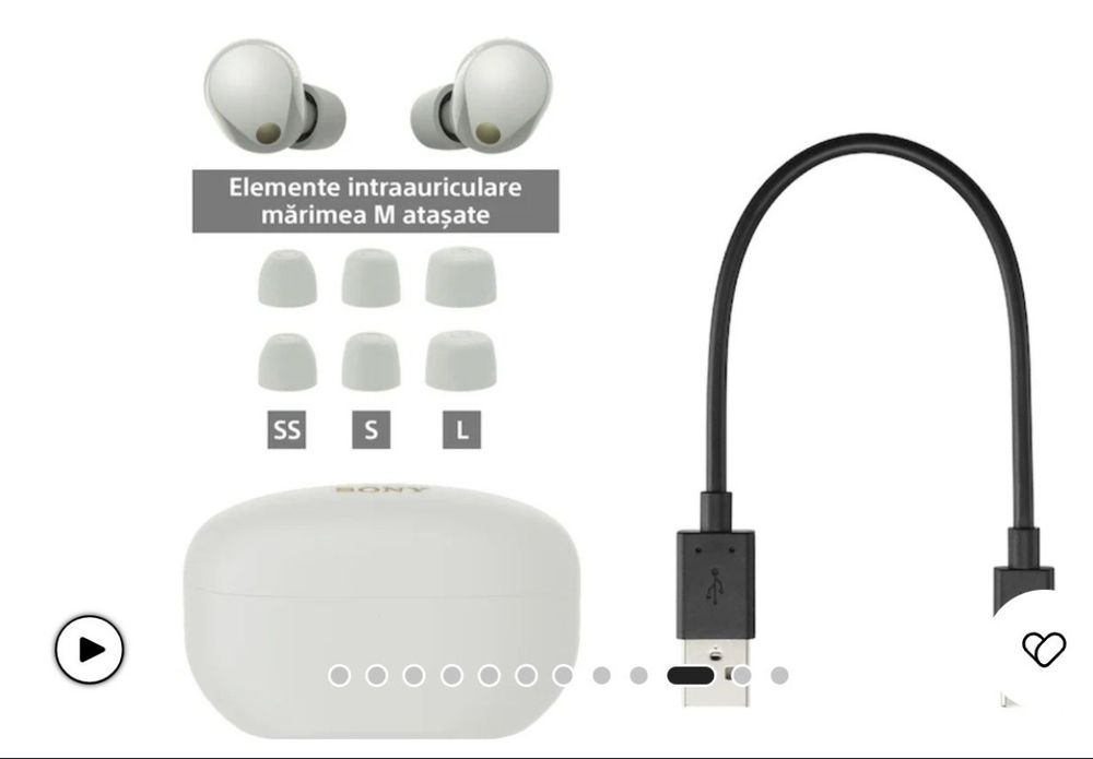 Căști earbuds SONY WF-1000XM5  noise cancelling , noi, sigilate