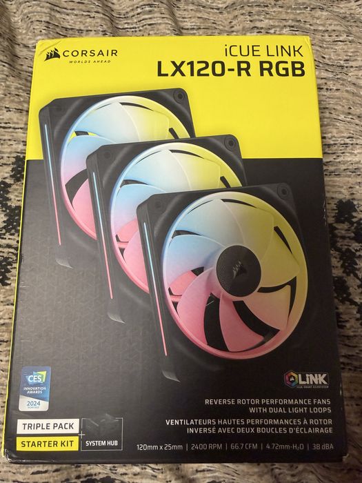 Комплект вентилатори на Corsair LX120-R RGB ICUE LINK