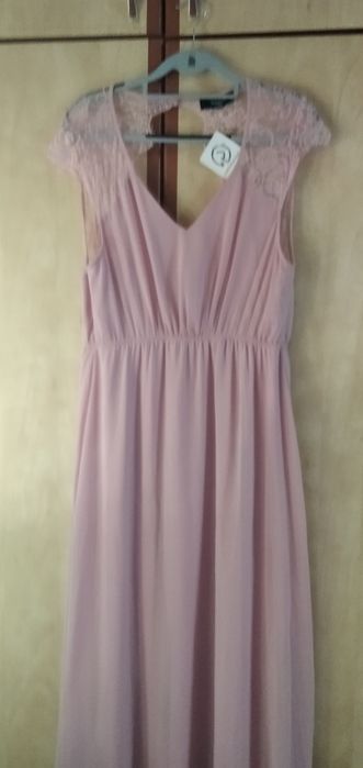 Rochie de ocazie , bleumarin , roz , 44-46 , material ff placut