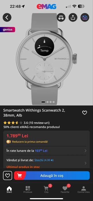 Ceas Scan watch 2, nou