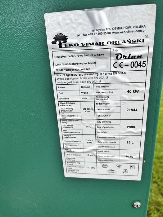 Cazan pe lemn Romsar Orlan 40KW