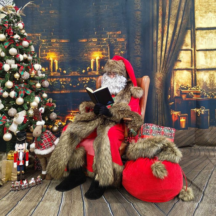Costum Mos Craciun Luxury Profesional realizat manual cu barba pelerina si accesorii complete pentru evenimente si petreceri