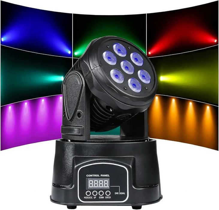 ZKYMZL Moving Head Light 7x12W LED RGBW (4 in 1)