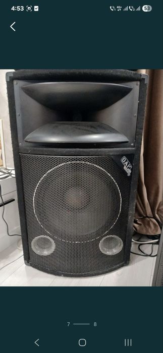 Boxe 250W, doua cai, difuzoare 15”, marca spaniola.