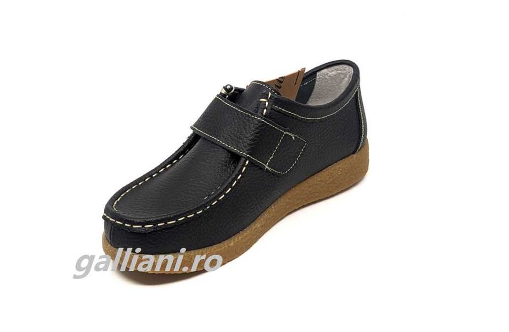 Pantofi casual negri cu arici-incaltaminte de dama din piele naturala