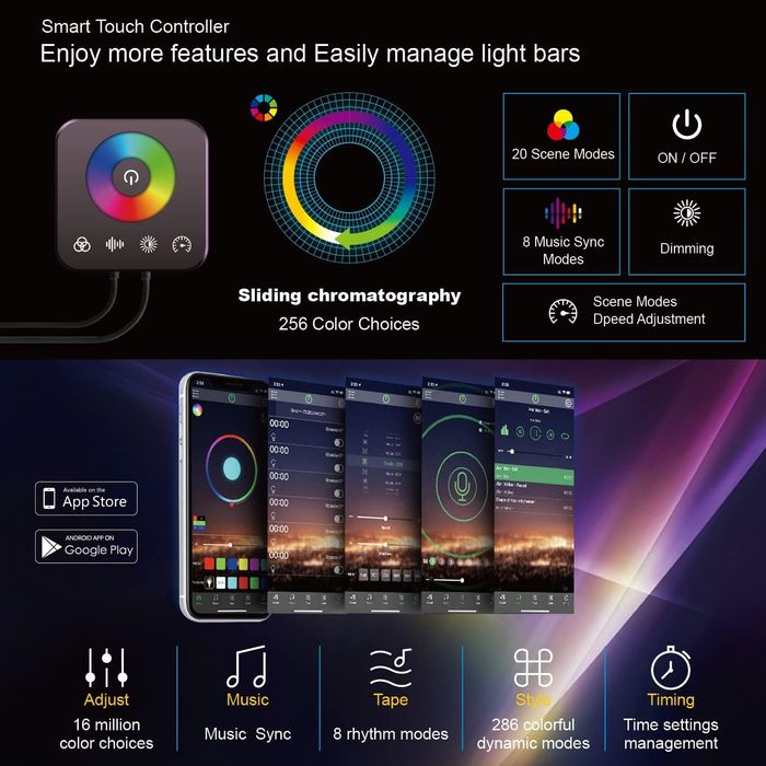 Умный светодиодный светильник usb rgb led bar lamp