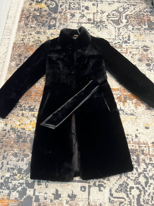 Мутоновый шуба с норкой