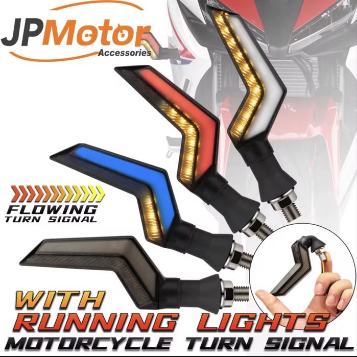 Semnalizări Moto LED Secvențiale (Dinamice) cu Lumină de Zi (Alb / Roșu / Albastru) scuter atv