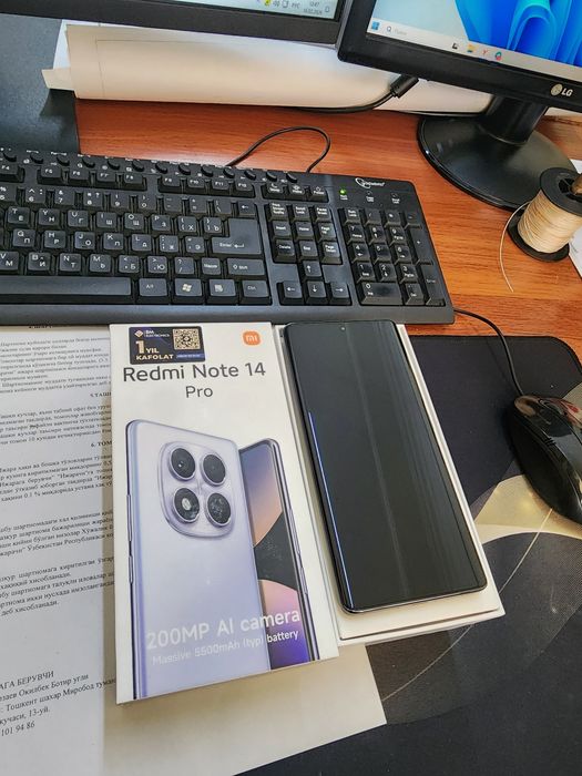 Redmi note 14pro 12/256gb(2025)ideal iwlawi zur aybi yuq tozza telefon