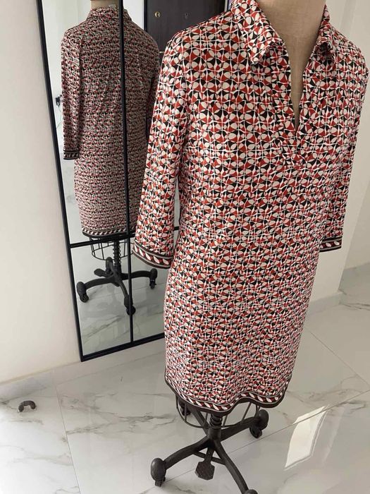 100% ленена рокля с бродерии DKNY